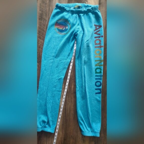 AVIATOR NATION SWEATPANTS  NEON BLUE Malibu, CA Medium EUC $156.00 - Picture 11 of 13